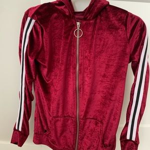 Red thin zip up jacket